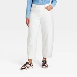 Women's High-Rise Barrel Jeans - Universal Thread™ White 12