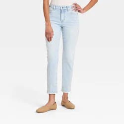 Women's 80's Slim Mid-Rise Ankle Length Pant - Universal Thread™ Light Wash 10