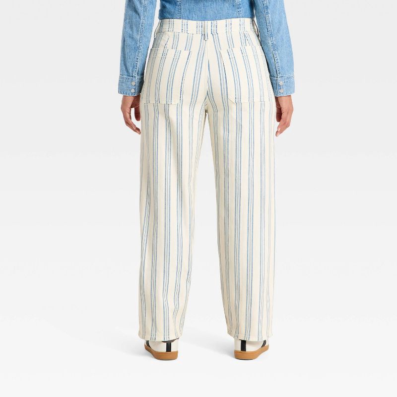 slide 5 of 5, Women's Highest-Rise Striped Sailor Straight Jeans - Universal Thread™ Blue 4, 1 ct