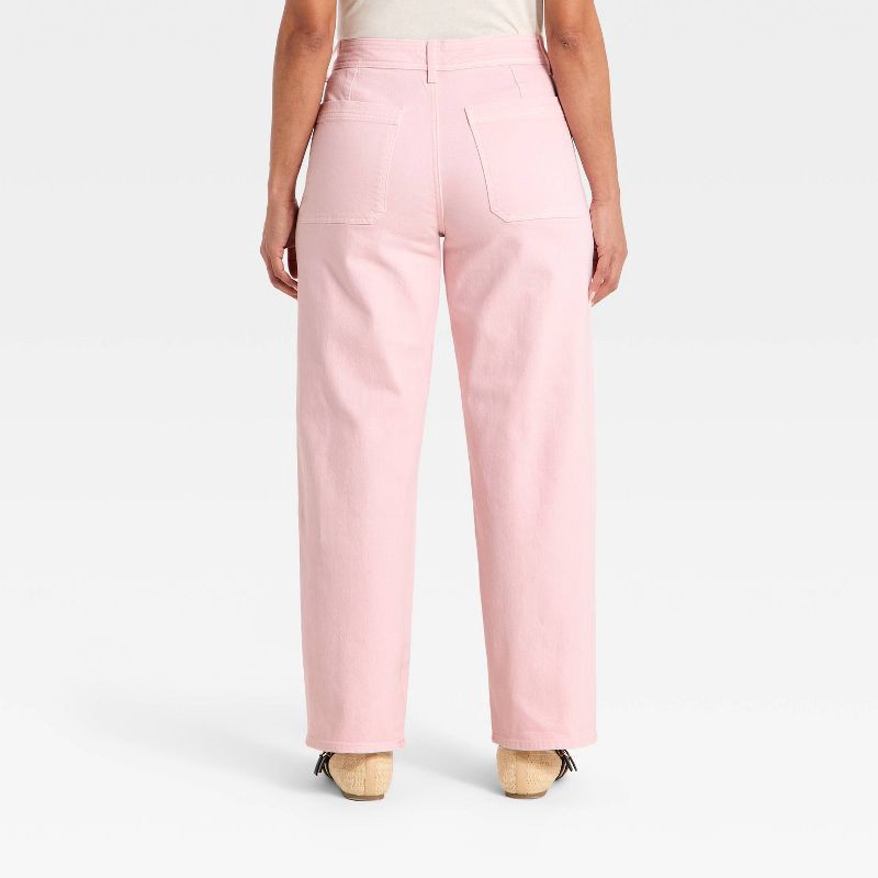 slide 5 of 5, Women's Highest-Rise Sailor Straight Jeans - Universal Thread™ Pink 12, 1 ct