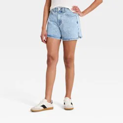 Women's High-Rise A-Line Denim Shorts - Universal Thread™ Light Wash 14