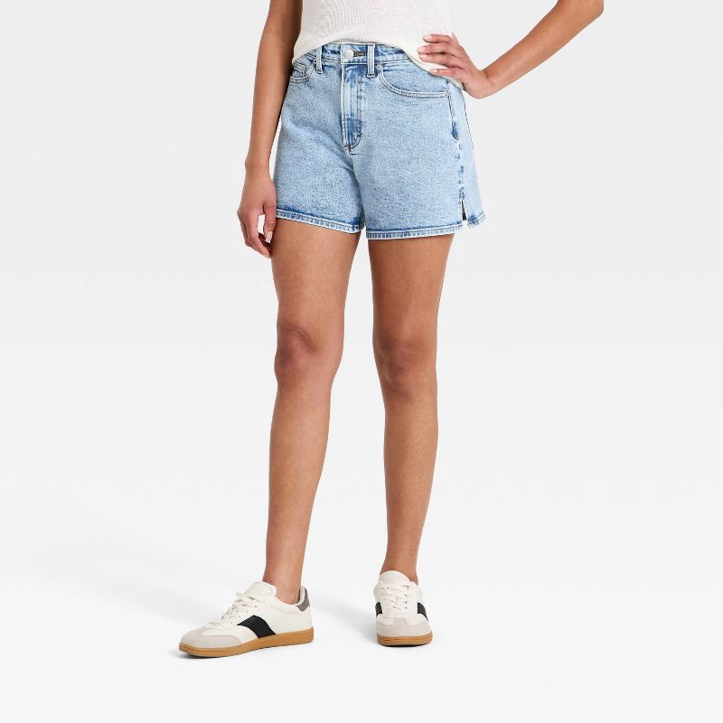 slide 1 of 5, Women's High-Rise A-Line Denim Shorts 5" - Universal Thread™ Light Wash 16, 1 ct