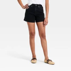 Women's High-Rise A-Line Denim Shorts - Universal Thread™ Black 4