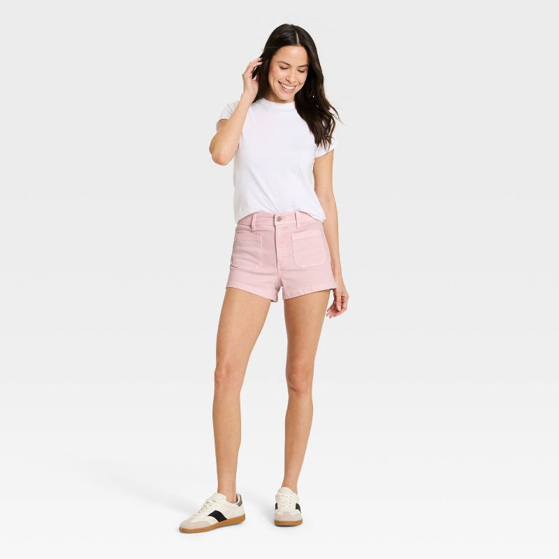 slide 3 of 5, Women's Highest-Rise Sailor Denim Shorts - Universal Thread™ Pink 14, 1 ct