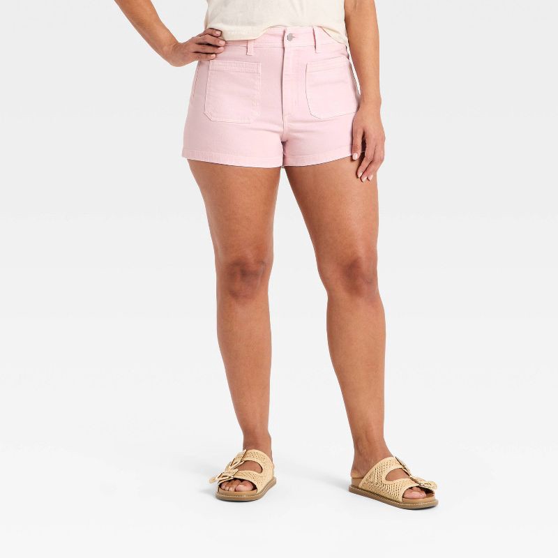 slide 4 of 5, Women's Highest-Rise Sailor Denim Shorts - Universal Thread™ Pink 14, 1 ct