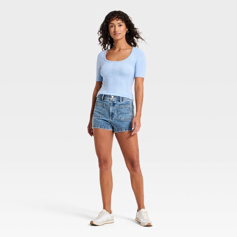 slide 3 of 5, Women's Highest-Rise Sailor Denim Shorts - Universal Thread™ Medium Wash 4, 1 ct