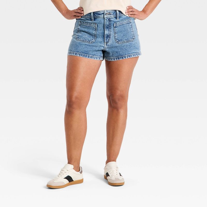 slide 4 of 5, Women's Highest-Rise Sailor Denim Shorts - Universal Thread™ Medium Wash 4, 1 ct