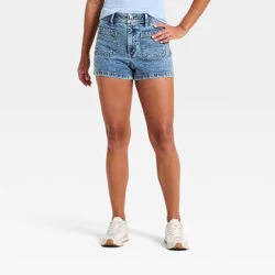 Women's Highest-Rise Sailor Denim Shorts - Universal Thread™ Medium Wash 8