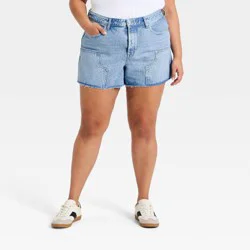 Women's 90's Baggy Painter Jeans Shorts - Universal Thread™ Medium Wash 10