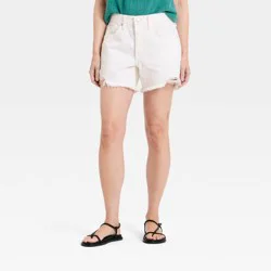 Women's Mid-Rise 90's Baggy Jean Shorts - Universal Thread™ White 16