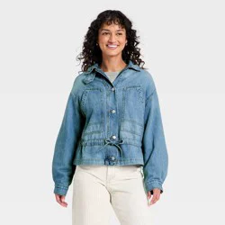Women's Cinched Denim Jacket - Universal Thread™ Light Wash L
