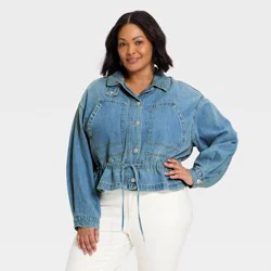 Women's Cinched Denim Jacket - Universal Thread™ Light Wash XXL
