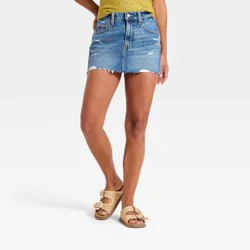 Women's Mid-Rise Micro Mini Jean Skirt - Universal Thread™ Vintage Medium Destroy 8