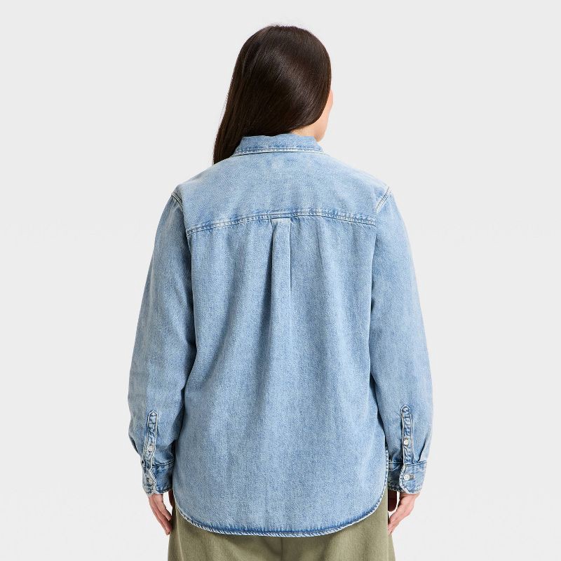 slide 2 of 3, Women's Relaxed Denim Shirt - Universal Thread™ Light Wash XXL, 1 ct