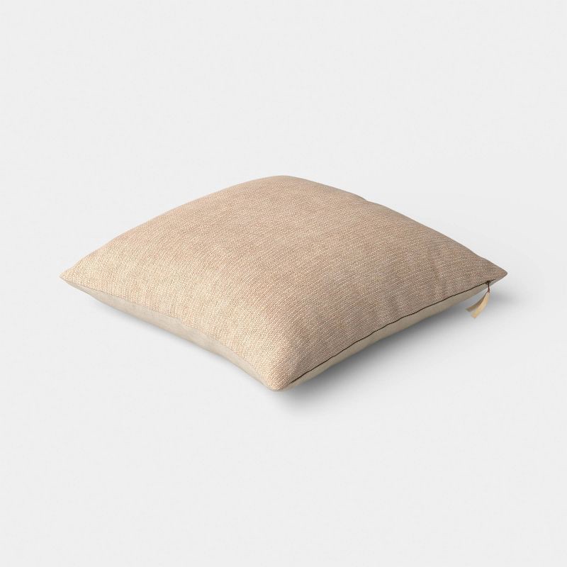 slide 4 of 5, Square Chunky Linen Pillow with Exposed Zipper Sour Cream - Threshold™, 1 ct