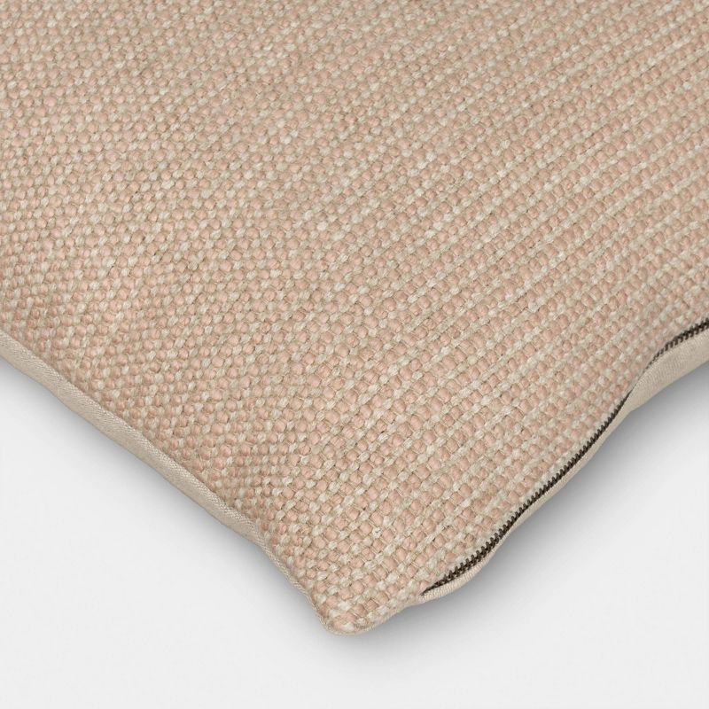 slide 5 of 5, Square Chunky Linen Pillow with Exposed Zipper Sour Cream - Threshold™, 1 ct