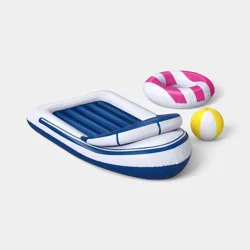 Boat Inflatable with Ring Tube & Ball Novelty Float 3pc - Sun Squad™