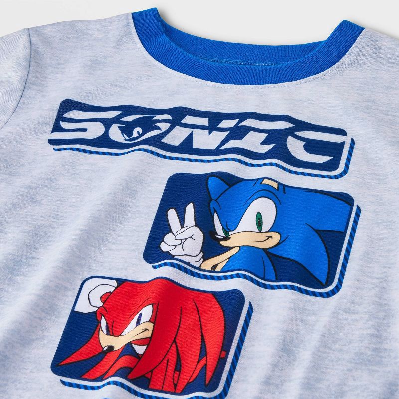 slide 3 of 4, Sonic the Hedgehog Boys' 3pc Sonic Short Sleeve Pajama Set - Blue S, 3 ct