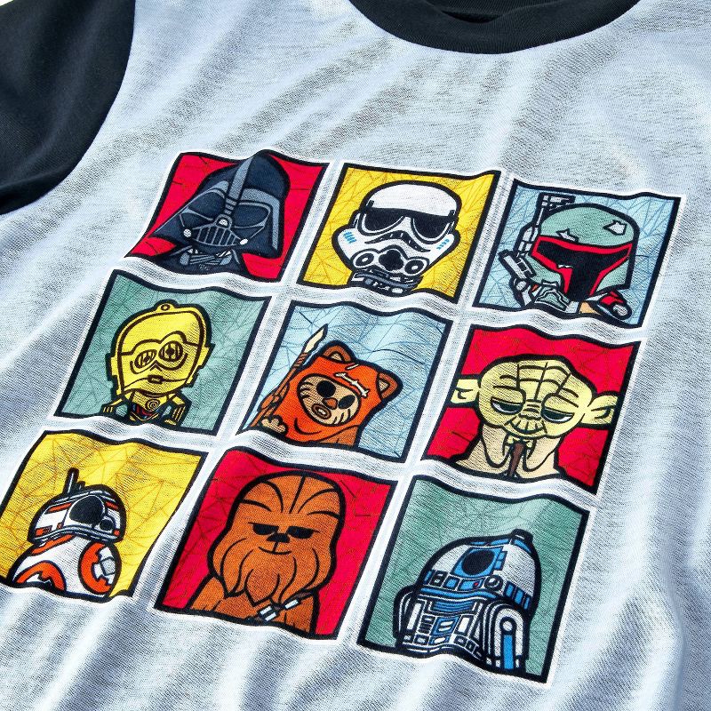 slide 3 of 4, Boys' 3pc Star Wars Short Sleeve Pajama Set - Gray M, 3 ct