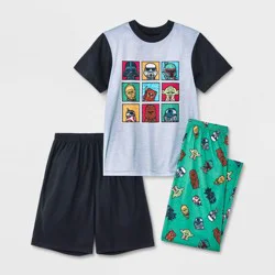 Boys' 3pc Star Wars Short Sleeve Pajama Set - Gray L