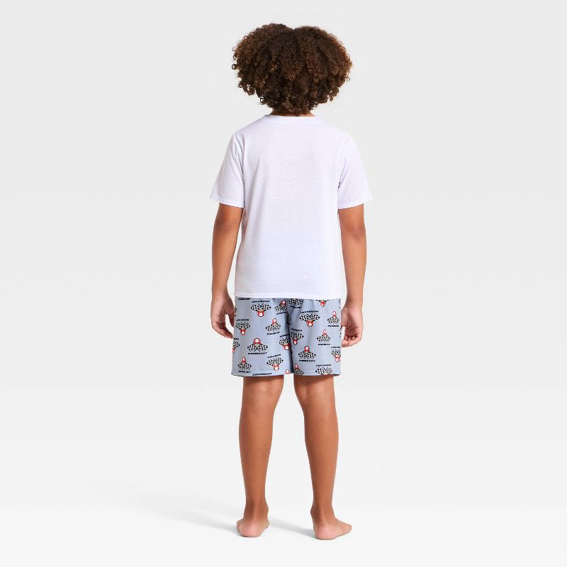 slide 4 of 4, Boys' 3pc Mario Kart Short Sleeve Pajama Set - White XS, 3 ct