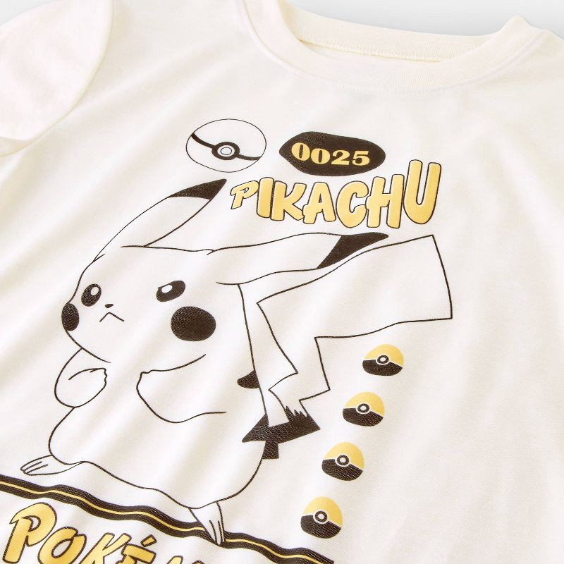 slide 3 of 4, Boys' 3pc Pokemon Short Sleeve Pajama Set - Yellow M, 3 ct