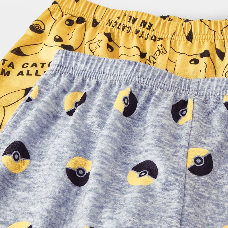 slide 4 of 4, Boys' 3pc Pokemon Short Sleeve Pajama Set - Yellow M, 3 ct