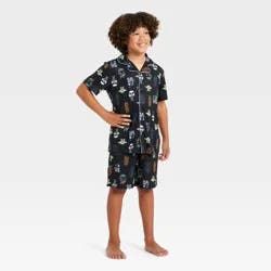 Boys' Star Wars Button-Down Pajama Set - Black L