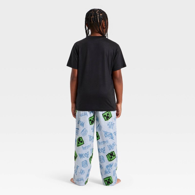 slide 2 of 4, Boys' 2pc Minecraft T-Shirt and Pant Pajama Set - Black XS, 2 ct