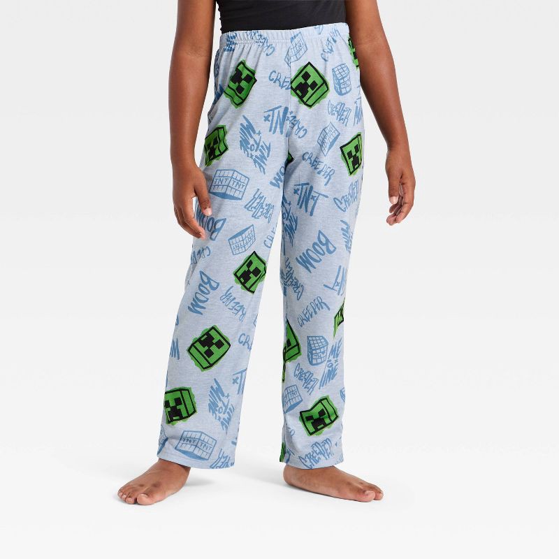 slide 4 of 4, Boys' 2pc Minecraft T-Shirt and Pant Pajama Set - Black S, 2 ct