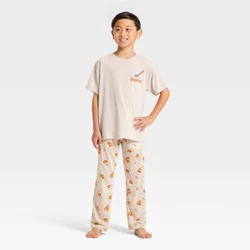 Boys' 2pc Gudetama T-Shirt and Pant Pajama Set - Beige S