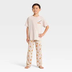 Boys' 2pc Gudetama T-Shirt and Pant Pajama Set - Beige M