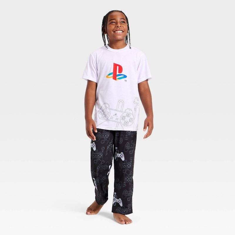 slide 1 of 4, PlayStation Boys' 2pc Play Station T-Shirt and Pants Pajama Set - White XS, 2 ct