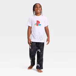 PlayStation Boys' 2pc Play Station T-Shirt and Pants Pajama Set - White M