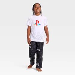 PlayStation Boys' 2pc Play Station T-Shirt and Pants Pajama Set - White M