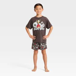 Boys' 2pc Angry Birds T-Shirt and Shorts Pajama Set - Brown M