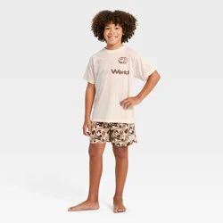 SmileyWorld Boys' 2pc Smiley World Pajama Set - White M