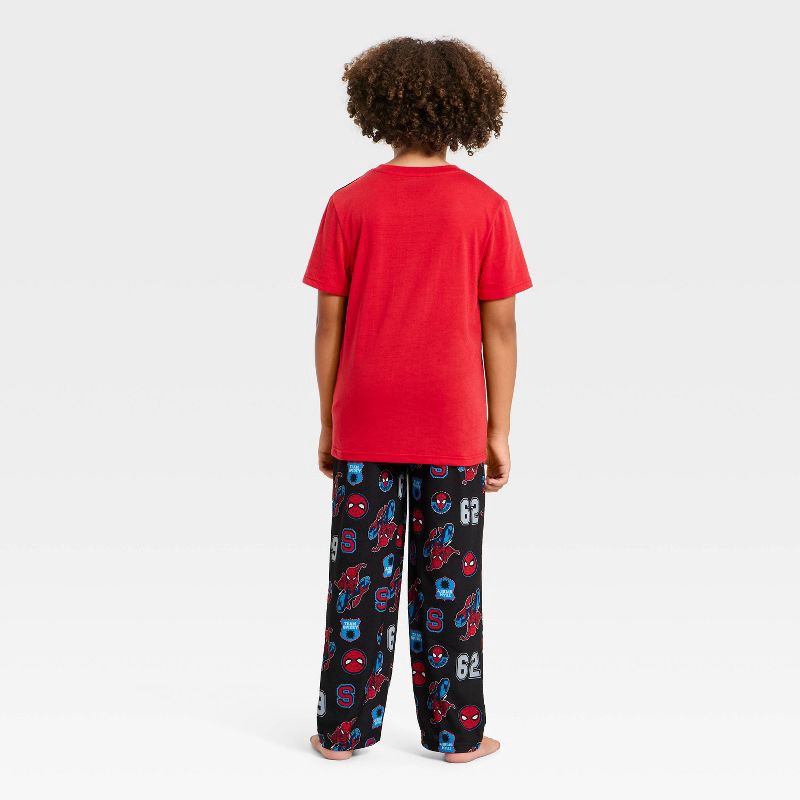slide 2 of 4, Boys' 2pc Spider-Man T-Shirt and Pants Pajama Set - Red S, 2 ct