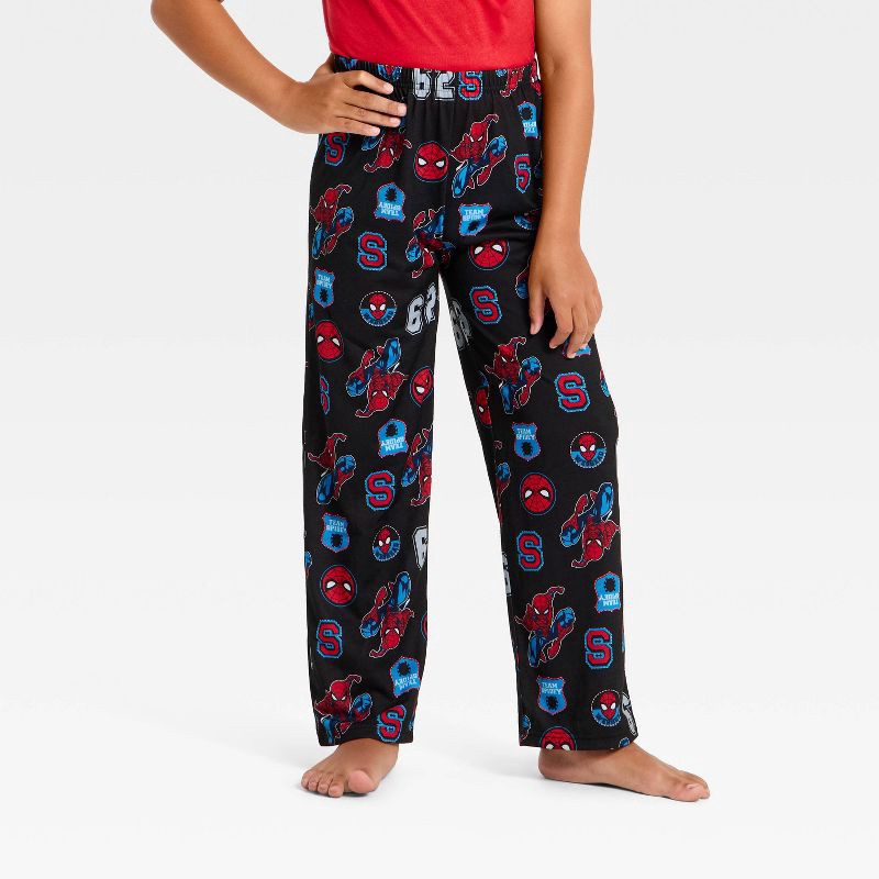 slide 4 of 4, Boys' 2pc Spider-Man T-Shirt and Pants Pajama Set - Red S, 2 ct