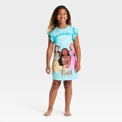 Girls' Disney Princesses NightGown - Turqouise Blue M