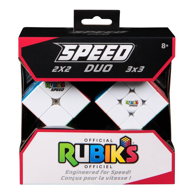 slide 1 of 6, Rubik's Speed Duo 2x2 and 3x3 Brainteaser, 1 ct