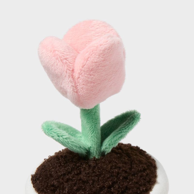 slide 3 of 3, Pink Tulip Potted Plant Plush Decor Easter Gift - Spritz™, 1 ct