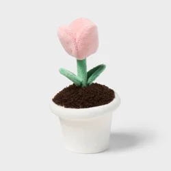 Pink Tulip Potted Plant Plush Decor Easter Gift - Spritz™