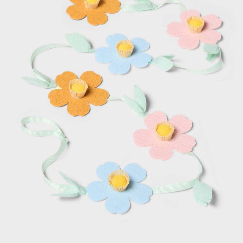 slide 3 of 4, Easter Felt Floral Garland - Spritz™, 1 ct