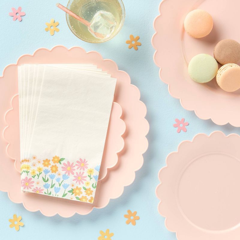 slide 2 of 3, 30ct Easter Floral Guest Paper Towel Napkins - Spritz™, 30 ct