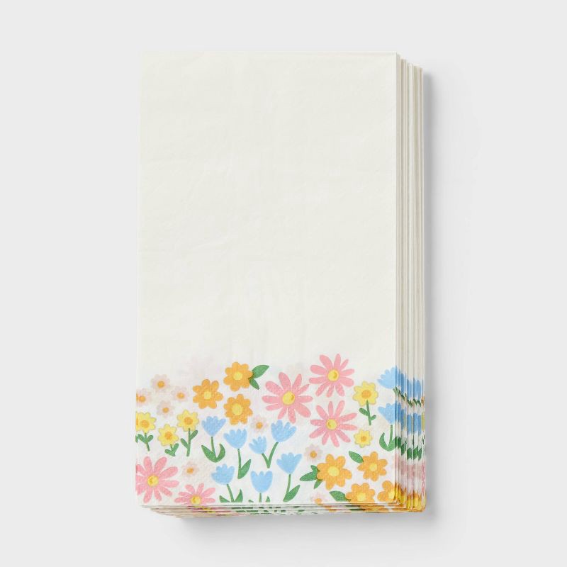 slide 1 of 3, 30ct Easter Floral Guest Paper Towel Napkins - Spritz™, 30 ct