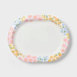 10ct Easter Floral Buffet Paper Plate - Spritz™