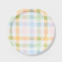 10ct Easter Plaid Dinner Paper Plates - Spritz™