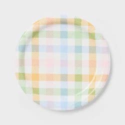 10ct Easter Plaid Dinner Paper Plates - Spritz™