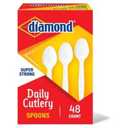 Diamond Daily White Disposable Spoons - 48ct